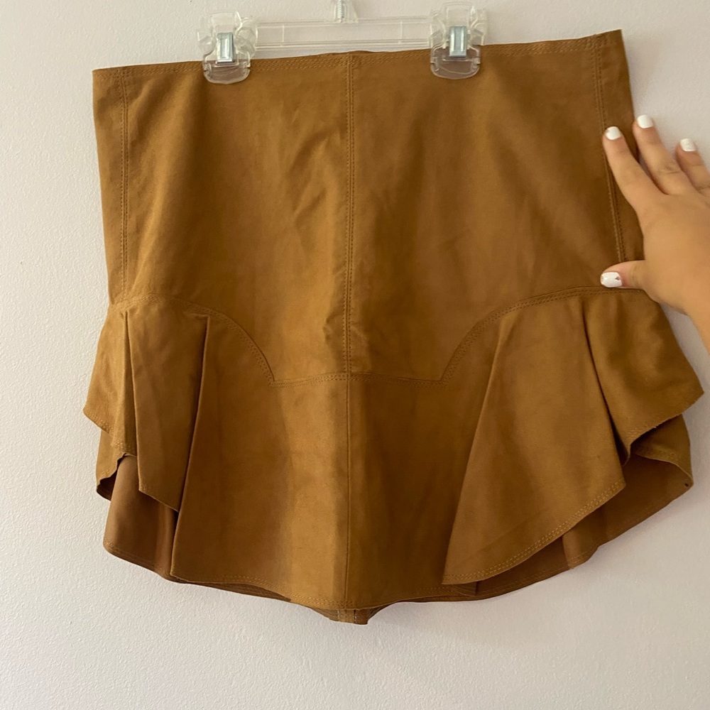 1. State Brown Suede Skirt